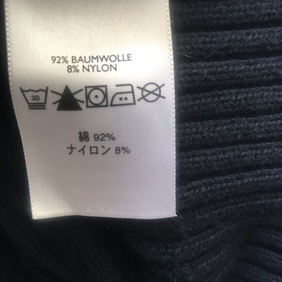 VTG Y2k Eddie Bauer Women L V-Neck L/S Heavy Cotton Cable Knit Sweater Fisherman - Picture 6 of 10